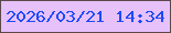 文字の大きさ：1、枠の色：5b4849、背景の色：e7c1fa、文字の色：1e4bf7 無料ブログパーツのブログ時計