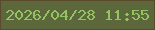 文字の大きさ：4、枠の色：5b4a29、背景の色：5c673b、文字の色：95c262 無料ブログパーツのブログ時計
