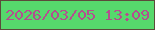 文字の大きさ：2、枠の色：5b4b3a、背景の色：56d96c、文字の色：b44e8f 無料ブログパーツのブログ時計