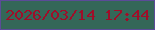 文字の大きさ：5、枠の色：5b4b98、背景の色：346758、文字の色：9f0e29 無料ブログパーツのブログ時計