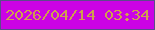 文字の大きさ：3、枠の色：5b4c8c、背景の色：cb03e5、文字の色：d09f4e 無料ブログパーツのブログ時計