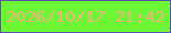 文字の大きさ：5、枠の色：5b4cb4、背景の色：6bf733、文字の色：f4b17c 無料ブログパーツのブログ時計