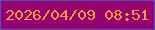 文字の大きさ：4、枠の色：5b4cb7、背景の色：94036f、文字の色：f6983b 無料ブログパーツのブログ時計