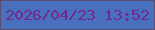 文字の大きさ：3、枠の色：5b4d72、背景の色：4970be、文字の色：71298b 無料ブログパーツのブログ時計