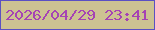 文字の大きさ：2、枠の色：5b50c3、背景の色：cdc292、文字の色：a543b4 無料ブログパーツのブログ時計