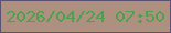 文字の大きさ：2、枠の色：5b5273、背景の色：ad9080、文字の色：4ca04e 無料ブログパーツのブログ時計