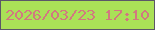 文字の大きさ：1、枠の色：5b5768、背景の色：aae157、文字の色：d27880 無料ブログパーツのブログ時計