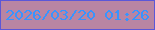 文字の大きさ：1、枠の色：5b57d8、背景の色：b985a3、文字の色：3894ff 無料ブログパーツのブログ時計