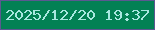 文字の大きさ：2、枠の色：5b5891、背景の色：028154、文字の色：a8e8e0 無料ブログパーツのブログ時計