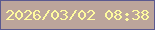 文字の大きさ：1、枠の色：5b598f、背景の色：bca59b、文字の色：fffb9f 無料ブログパーツのブログ時計