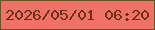 文字の大きさ：2、枠の色：5b5a26、背景の色：f17166、文字の色：62351a 無料ブログパーツのブログ時計