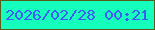 文字の大きさ：3、枠の色：5b5b1b、背景の色：15febb、文字の色：3f5bf6 無料ブログパーツのブログ時計