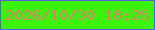 文字の大きさ：5、枠の色：5b5ee4、背景の色：3bf30d、文字の色：dd8068 無料ブログパーツのブログ時計