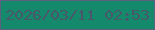 文字の大きさ：5、枠の色：5b607e、背景の色：15896c、文字の色：4a566a 無料ブログパーツのブログ時計