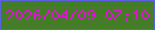 文字の大きさ：2、枠の色：5b61e3、背景の色：447d27、文字の色：e013d3 無料ブログパーツのブログ時計