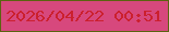 文字の大きさ：2、枠の色：5b6310、背景の色：d7487d、文字の色：cb202e 無料ブログパーツのブログ時計