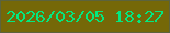 文字の大きさ：1、枠の色：5b633e、背景の色：756808、文字の色：03e780 無料ブログパーツのブログ時計