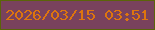 文字の大きさ：3、枠の色：5b6409、背景の色：79425d、文字の色：dd750e 無料ブログパーツのブログ時計