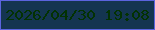 文字の大きさ：5、枠の色：5b64de、背景の色：143550、文字の色：033202 無料ブログパーツのブログ時計