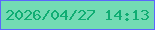 文字の大きさ：1、枠の色：5b66fd、背景の色：73dbb4、文字の色：10ad73 無料ブログパーツのブログ時計