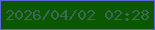 文字の大きさ：4、枠の色：5b67d8、背景の色：0c5701、文字の色：3a6957 無料ブログパーツのブログ時計