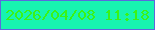 文字の大きさ：1、枠の色：5b68dd、背景の色：17f4b0、文字の色：3af316 無料ブログパーツのブログ時計