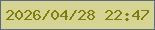 文字の大きさ：4、枠の色：5b6987、背景の色：d6d493、文字の色：807c0e 無料ブログパーツのブログ時計