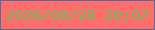 文字の大きさ：1、枠の色：5b699d、背景の色：ff6e6d、文字の色：65bb5b 無料ブログパーツのブログ時計