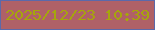 文字の大きさ：3、枠の色：5b69aa、背景の色：af6167、文字の色：a6a50c 無料ブログパーツのブログ時計