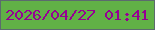 文字の大きさ：5、枠の色：5b6b6d、背景の色：61b146、文字の色：960093 無料ブログパーツのブログ時計