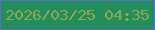 文字の大きさ：4、枠の色：5b6ecf、背景の色：218e5b、文字の色：91a64e 無料ブログパーツのブログ時計