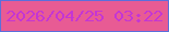 文字の大きさ：1、枠の色：5b6fdc、背景の色：e85b94、文字の色：c436d4 無料ブログパーツのブログ時計