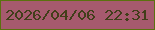 文字の大きさ：2、枠の色：5b710f、背景の色：a65a6e、文字の色：413e1a 無料ブログパーツのブログ時計