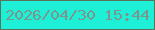 文字の大きさ：1、枠の色：5b725d、背景の色：1ef0d7、文字の色：7c958d 無料ブログパーツのブログ時計