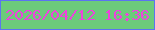 文字の大きさ：5、枠の色：5b74f1、背景の色：6ccb7b、文字の色：ee43dd 無料ブログパーツのブログ時計