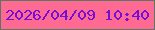 文字の大きさ：3、枠の色：5b7663、背景の色：fe6a91、文字の色：7210da 無料ブログパーツのブログ時計