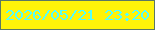 文字の大きさ：1、枠の色：5b7764、背景の色：fff309、文字の色：53fefd 無料ブログパーツのブログ時計