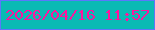文字の大きさ：1、枠の色：5b77fb、背景の色：0abab4、文字の色：fd159e 無料ブログパーツのブログ時計