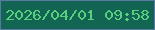 文字の大きさ：2、枠の色：5b78a5、背景の色：116552、文字の色：59d07d 無料ブログパーツのブログ時計