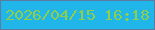 文字の大きさ：3、枠の色：5b7ca0、背景の色：20b6ea、文字の色：8dce4b 無料ブログパーツのブログ時計