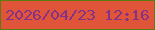 文字の大きさ：3、枠の色：5b7d0f、背景の色：e0543a、文字の色：843287 無料ブログパーツのブログ時計