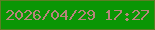 文字の大きさ：1、枠の色：5b7e24、背景の色：0a9604、文字の色：b7847b 無料ブログパーツのブログ時計
