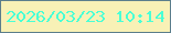 文字の大きさ：5、枠の色：5b7e8c、背景の色：f8f1b6、文字の色：49fed6 無料ブログパーツのブログ時計