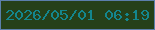 文字の大きさ：5、枠の色：5b7fac、背景の色：254019、文字の色：14868d 無料ブログパーツのブログ時計
