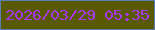 文字の大きさ：4、枠の色：5b7fb5、背景の色：585901、文字の色：a938ed 無料ブログパーツのブログ時計