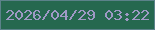 文字の大きさ：5、枠の色：5b828a、背景の色：25684f、文字の色：9e99c5 無料ブログパーツのブログ時計