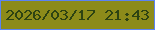文字の大きさ：4、枠の色：5b83f3、背景の色：8c8b1a、文字の色：2d4312 無料ブログパーツのブログ時計