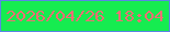 文字の大きさ：3、枠の色：5b85e5、背景の色：16ec50、文字の色：ed6f74 無料ブログパーツのブログ時計