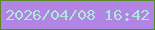 文字の大きさ：4、枠の色：5b8827、背景の色：b285e4、文字の色：ade9d8 無料ブログパーツのブログ時計
