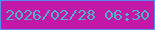 文字の大きさ：5、枠の色：5b89f6、背景の色：c317a8、文字の色：4fb0c6 無料ブログパーツのブログ時計